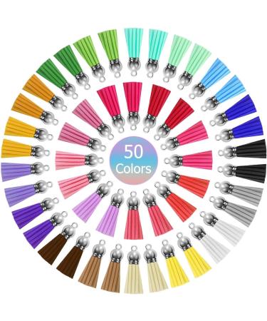 Shynek Acrylic Blank Keychains Set - 200 Clear Keychain Blanks for Vinyl with Tassels, Rings, and Jump Rings - 200 Multicolors - Buy Online on SooperMarket.com
