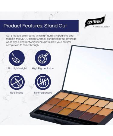 Graftobian HD High-Definition Super Palette - Neutral Shades | Professional Foundation Palette for Contour & Coverage | Includes Free Blending Sponge | Face Cream Makeup Artist Kit - Buy Online on SooperMarket.com