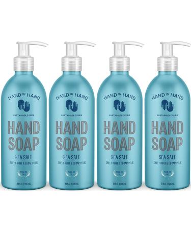 Hand in Hand Nourishing Liquid Hand Soap 10 Fl Oz Sweet Mint & Eucalyptus Sea Salt Scent 4 Pack Sea Salt 10 Fl Oz (Pack of 4)