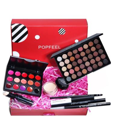 Makeup Kit for Women Full Kit All in One Makeup Gift Set Make up Kits for Beginners and Professionals - Eyeshadow Palette Lipstick Mascara Concealer Brush Eyeliner Eyebrow pencil C#8PCS