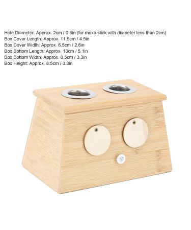 Ankroyu Moxibustion Box with 2 Holes - Bamboo Moxa Roller Rod Holder & Moxibustion Tool for All Moxa Rolls | International Shipping Available - Buy Online on SooperMarket.com