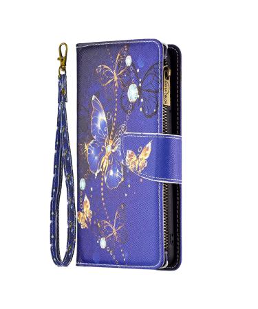 VQWQ mobile phone case for redmi grade 12 per case - protective cover for Redmi Note 12 Pro / Xiaomi Poco X5 Pro leather bag with trapper zipper card case folding case Magnetic 03 -Butterfly 2 Xiaomi Redmi Note 12 Pro / Xiaomi Poco X5 Pro Butterfly 2