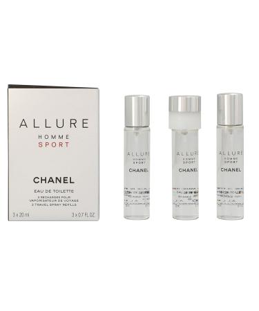 Chanel Allure Homme Sport Eau De Toilette Travel Spray Refills (3 Refills) 3x20ml Fresh 0.7 Fl Oz (Pack of 3) - Buy Online on SooperMarket.com