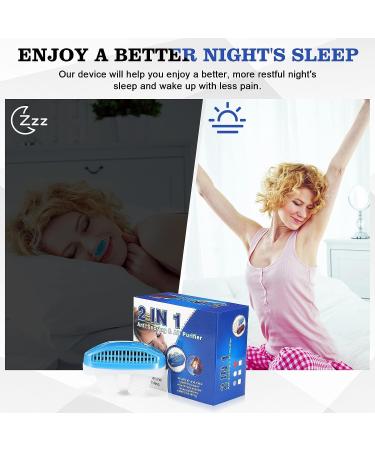 2-in-1 Anti Snoring Nose Air Purifier | Nasal Vents for CPAP Users | Stop Snoring Sleep Aid for Men and Women - Blue - Buy Online on SooperMarket.com