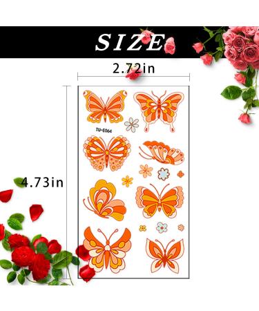 100 Colorful Waterproof Butterfly Temporary Tattoos - Watercolor Flower & Butterfly Stickers for Women, Kids - Body & Face Decoration, Party Favor - Buy Online on SooperMarket.com