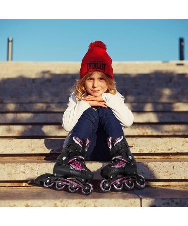 Rollingsurfer Adjustable Inline Skates - Full Light Up Wheels - Beginner Roller Blades for Kids & Adults - Pink - Large Size (5-9) - Buy Online on SooperMarket.com