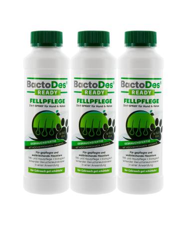 Bactodes Ready Fell Care 3in1 Spray odor neutralizer care for skin and fur with argan oil for dogs and cats 3x 200ml spray bottle