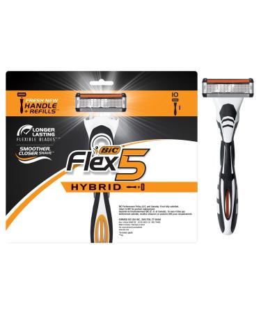 BIC Flex 5 Titanium Men's Disposable Razor Five Blade Pack of 10 Razors Flexible Blades for an Ultra-Close Shave 10 Count(Pack of 1)