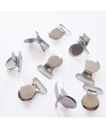 Sutoyuen 1 Pacifier Suspender Clips with Plastic Teeth Insert - Set of 10 Silver Pacifier Holders for Crafts and Baby Accessories - Buy Online on SooperMarket.com