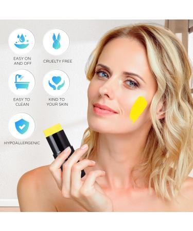 Yellow Face Paint Stick 1.06 Oz - Non-toxic Cream Body Makeup for Adults and Children - Halloween SFX Cosplay - Buy Online on SooperMarket.com