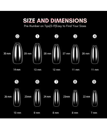 Makartt Clear Coffin Nail Tips - 500pcs Full Cover Press on Nails for Easy Extension & Manicure - 10 Sizes Acrylic False Nails for Gel Polish & Nail Art - Buy Online on SooperMarket.com