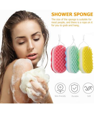 Supvox Bath Sponge Stool - 3 Pack Massager & Scrubber Pad for Peeling Skin | Yellow Red Blue | Perfect for Men & Women - Buy Online on SooperMarket.com