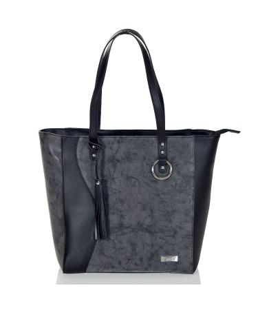 LCP Kids Diaper Bag Eco Leather Ladies Handbag Scratch-Resistant 15 l Volume Grey