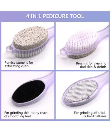 Fangze Pumice Stone Brush for Feet - 2 Pack Foot Brush Scrubber Pedicure Paddle Kit- Lilac and Blue - Buy Online on SooperMarket.com
