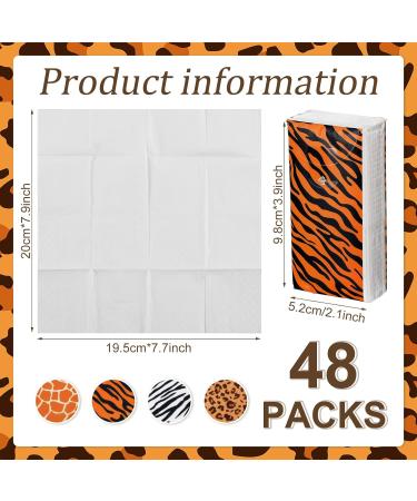 48 Pack Jungle Safari Animal Print Pocket Tissues - Portable Travel Size Facial Tissues for Birthday, Baby Shower, Holiday Parties - Buy Online on SooperMarket.com