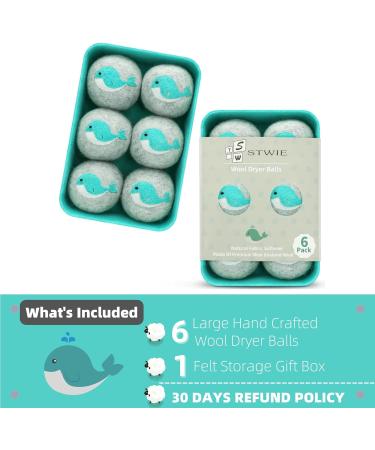 Organic Wool Dryer Balls - New Dolphin Design | Reusable Laundry Felt Balls with Crafting Box | Reduce Drying Time & Wrinkles - Style-3 - Buy Online on SooperMarket.com