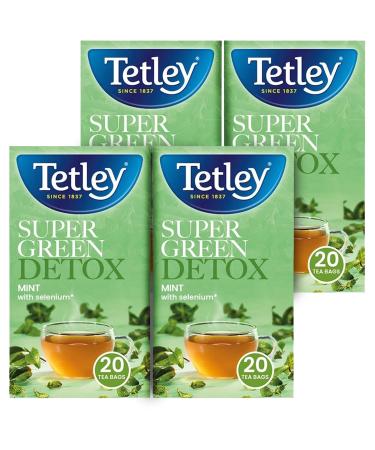 Tetley Tea Super Green Detox Mint Tea Bag 20 Tea Bags (40g) | 4 Pack