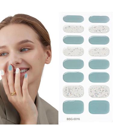 Semi Cured Gel Nail Stickers Set Natural Gloss Gel Nail Strips | Full Nail Wraps for Women Nails Art Fingernail Manicure Stickers Long Lasting Easy to Apply Adhesion - Buy Online on SooperMarket.com