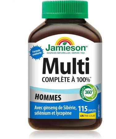 Jamieson 100% Complete Multivitamin for Adult Men with Siberian Ginseng Selenium & Lycopene 115 count (Pack of 1) - Buy Online on SooperMarket.com