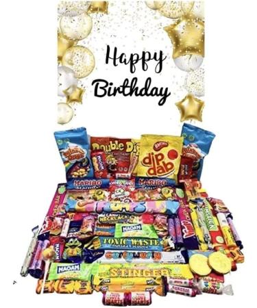 Happy Birthday Pick n Mix The Ultimate Retro Sweet Box Selection 70s 80s Box Sweet Hamper Present Gift over 60 sweets Great for all Ages 16th 18th 21st 30th 40th 50th - Buy Online on SooperMarket.com