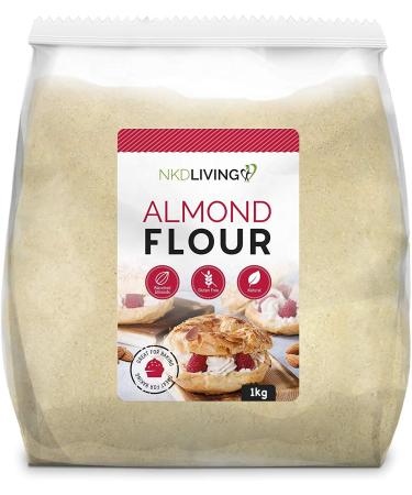 Almond Flour by NKD Living (2kg 2 x 1kg bags or 4 x 500g bags ) Finely ground almonds from Spain 2 kg (Pack of 1)