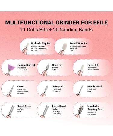 Melodysusia 11-in-1 Electric Nail File Set - Professional Gel Nail Cutter & Pedicure Kit for Nail Studios & DIY Manicures | Golden D-PROFI - Buy Online on SooperMarket.com