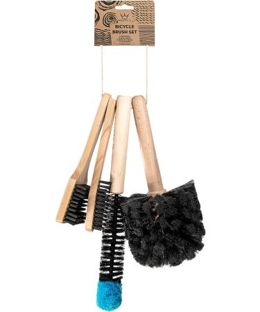 Peatys Eco-Friendly Bicycle Cleaning Brush Set - Durable Beech Wood Brushes for Mountain, Road, and Gravel Bikes - Includes Drivetrain and Tyre Brushes - Buy Online on SooperMarket.com