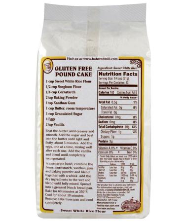 Bob's Red Mill Sweet White Rice Flour - 24 oz 1.5 Pound (Pack of 1) - Buy Online on SooperMarket.com