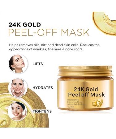 Peel Off Face Masks Gold Face Peel Anti Wrinkle Anti Aging Facial Mask Deep Skin Clean Purifying Acne Reduces Fine Lines & Wrinkles Skin Care Face Lifting Firming Mask - Buy Online on SooperMarket.com