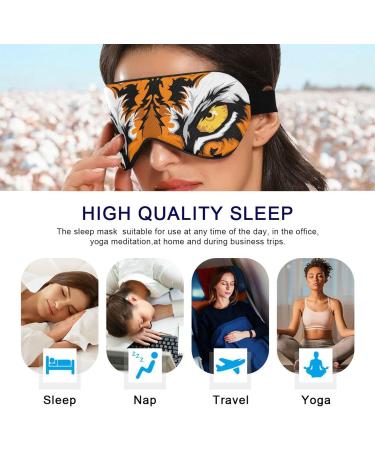 Haskirky Light Blocking Eye Mask - Adjustable for Men and Women - Ideal for Travel, Yoga, Meditation, Deep Sleep - Tiger Eye Mascot - Buy Online on SooperMarket.com