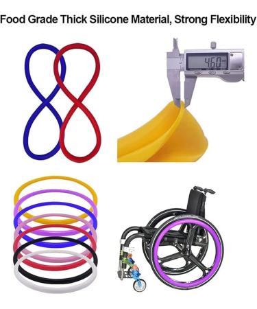 Wheelchair Wheel Covers 24-Inch Silicone Wheelchair Push Rim Covers Non-Slip Wear-Resistant Silicone Grip Covers for Improved Traction Hand Protection Easy Installation Universal Fit for 22/24-I 22-Inch Blue - Buy Online on SooperMarket.com