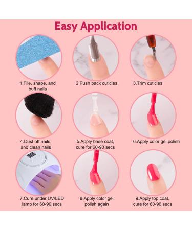 Lavender Violets 48-Piece Gel Polish Set with 54W Nail Lamp - Autumn Colours Starter Kit | Includes Nail Art Brush, Base Coat, Matte Top Coat, and No Wipe Top Coat | Q975 Q973 - Buy Online on SooperMarket.com