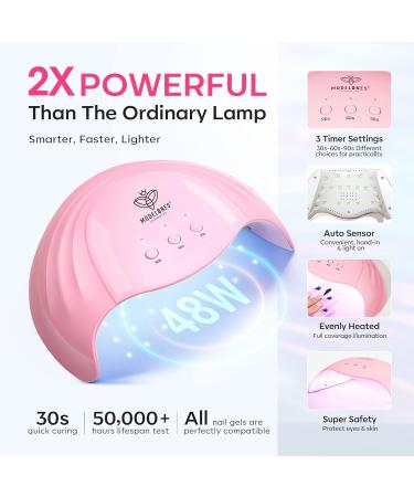 Modelones 48W UV Nail Dryer with Timer | Gel Nail Lamp & UPF99+ UV Protection Gloves for Manicure - Buy Online on SooperMarket.com