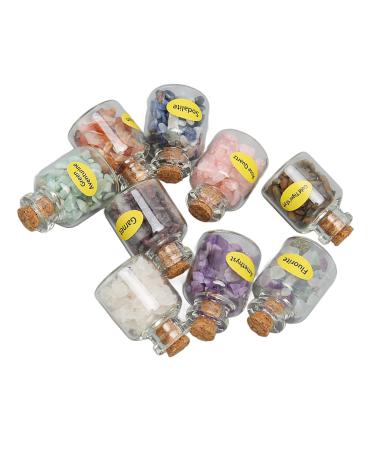 Weikeya Mini Stone Bottles Portable Chip Crystal Set 9pcs for Decoration
