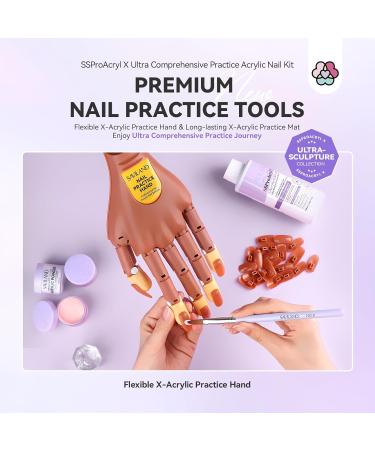 SAVILAND Acrylic Nail Kit for Practice Premium Acrylic Set with Nail Hand Training Mat Powder Liquid & Brush for Beginners Perfect for Home Extension & Carving - Buy Online on SooperMarket.com