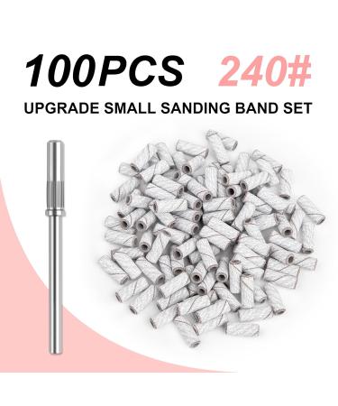 Rolybag 100pcs Sanding Bands Nail Drill Bits - 240 Grit Extreme Fine for Acrylic Nails & Gel - Professional Manicure & Pedicure | Zebra Pattern - Buy Online on SooperMarket.com