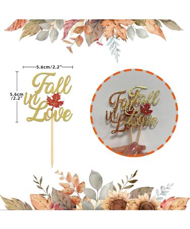 Moitkptt 24PCS Fall in Love Cake Topper Fall Theme Party Decorations Bridal Shower Cupcake Picks Engagement Cake Decorations Wedding Anniversary Bridal Shower Party Decorations (mixed A) - Buy Online on SooperMarket.com