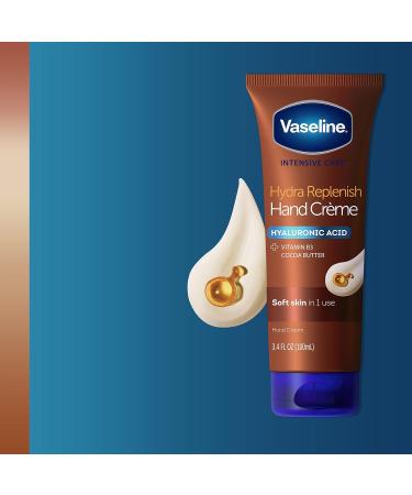 Vaseline Intensive Care Hand Cream Moisturizer 3.4 Fl Oz - Pack of 6 | Hyaluronic Acid, Vitamin B3, Cocoa Butter | For Dry Hands - Hydra Replenish - Buy Online on SooperMarket.com
