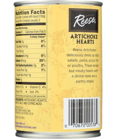 Reese Delicate Baby Artichoke Hearts - 14 oz (Pack of 12) - Gourmet Canned Vegetables - Buy Online on SooperMarket.com