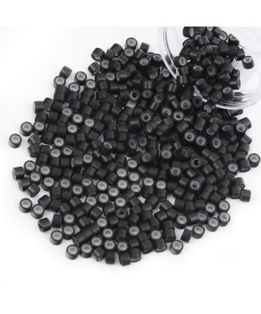 Vlasy 400 Pcs Silicone Micro Rings for I Tip Hair Extensions 4mm Micro Nano Beads Micro Links Hair Beads (Dark Brown) Micro-4mm-400Pcs Dark Brown