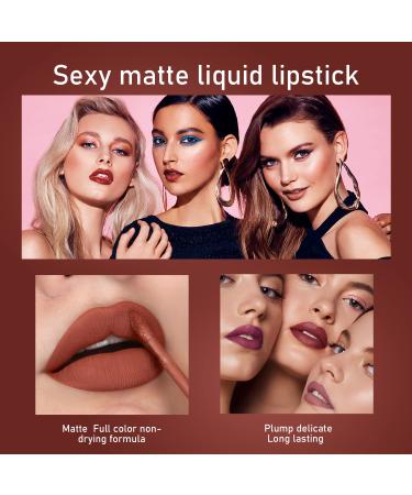6pcs Nude Matte Liquid Lipstick Set - Waterproof Velvet Lip Gloss Makeup Kit for Women - Long-Lasting Labiales Mate 24 Horas (Set A) - Buy Online on SooperMarket.com