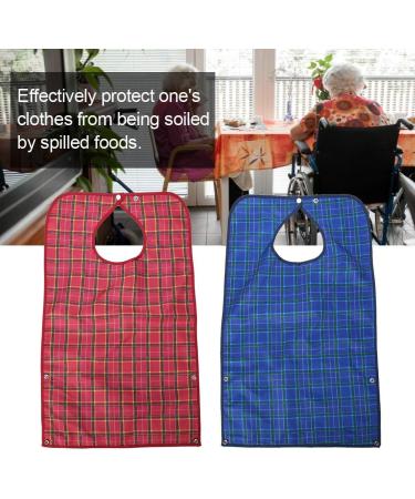 Adult Bibs 2 Pack Waterproof Apron Set for Men Women for Eating with Adjustable Strap Washable Reusable Large Terry Cloth for Elderly Seniors and Disabled Extra Long Clothing Protector - Buy Online on SooperMarket.com