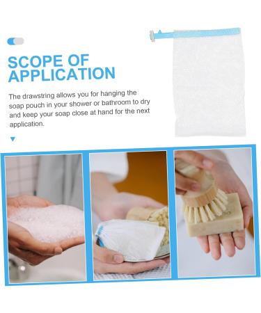 AUTSUPPL 8pcs Soap Soap Saver Pouch Soap Bar Net Soap Net Pouches Fabric Sky-blue 14x10cm Sky-blue - Buy Online on SooperMarket.com