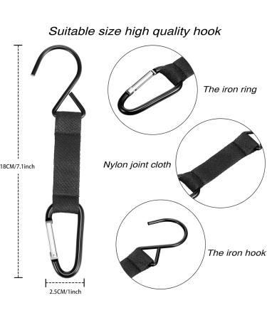 4 Pieces Baseball Fence Hooks with Nylon Safety Buckles - Multifunctional Metal Hooks for Hanging Water Cup, Backpack - Ideal for Softball and Outdoor Sports Equipment - Black - Buy Online on SooperMarket.com