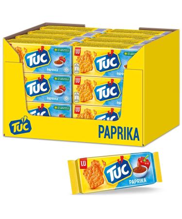 TUC Paprika 24 x 100g I Salty biscuits large pack I Paprika-flavoured snack crackers I Finely salted snack crackers 100 g (pack of 24)