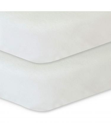 100% Organic Cotton Pack N Play Sheets, 2 Pack Portable Playard / Mini Crib Mattress Sheets, Ultra Soft, Cream White, Pre-Shrink White Playard/Pack n Play/Mini Crib Sheets