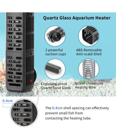 Hitauing Aquarium Heater 500W - Over Temperature Protection Auto Shutdown for Fresh & Saltwater (300-500L) - 50W/100W/300W Options Available - Buy Online on SooperMarket.com