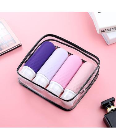 Gemice Travel Bottles for Toiletries CAA Approved 90ml Silicone Travel Bottles BPA Free Leak Proof Squeezable Travel Size Containers Travel Accessories for Shampoo Conditioner Lotion (4 Pack) Purple - Buy Online on SooperMarket.com