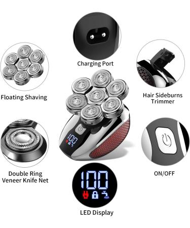 Homsor 7D Waterproof Head Shaver for Bald Men | Electric Shaver with Trimmer | Men's Grooming Kit - Buy Online on SooperMarket.com