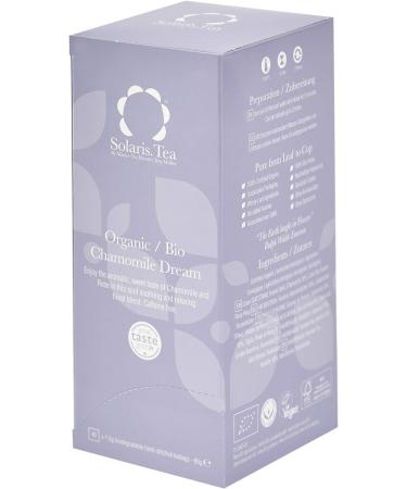 Solaris Tea - Organic Chamomile Dream | 100% Organic Whole Leaf Tea | Certified Vegan | 40x Biodegradable Stitched Teabags (1 x 60 g) - Buy Online on SooperMarket.com